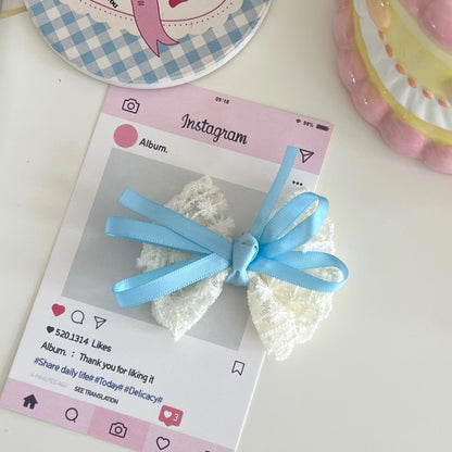 Lace Bow Kids Head Accessory Girl Hair Clip Handmade Head Accessory Hairpin