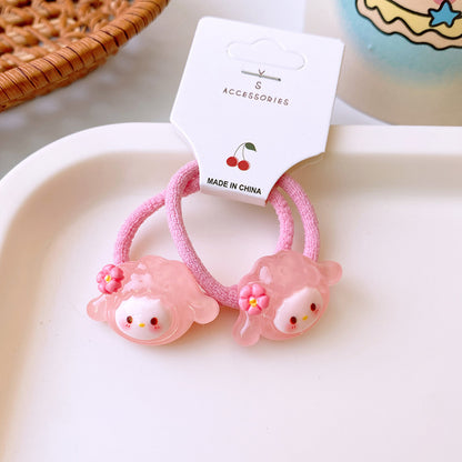 2 Cute Cartoon Transparent Hair Tie High Elasticity Hair Tie Kids Hair Accessory