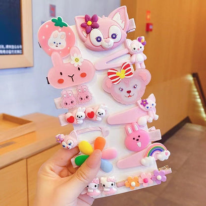 Kids Hair Clip Cartoon Hair Accessory Set Cute Hairpin Handmade Head Accessory