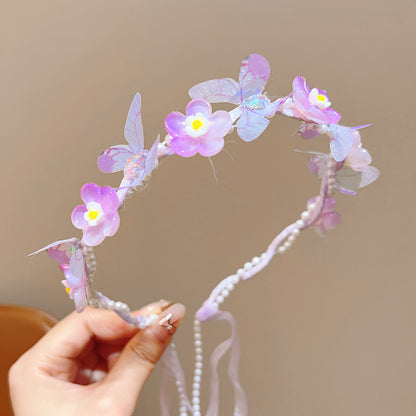 Kids Hair Accessory Girl Flower Pearl Head Accessory