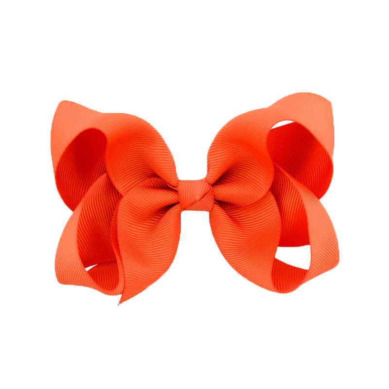 Kids Hair Clip Bow Head Accessory 4 Side Clip