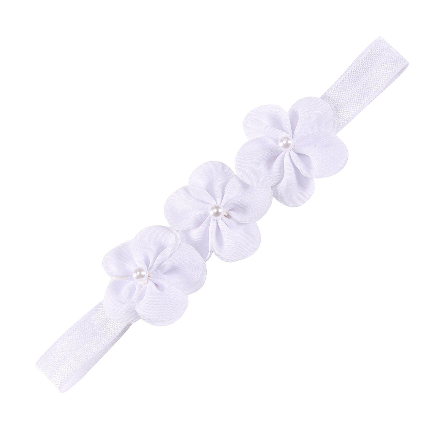 Kids Hair Band Handmade 3 Pearl Headband Head Accessory Elastic Hair Band