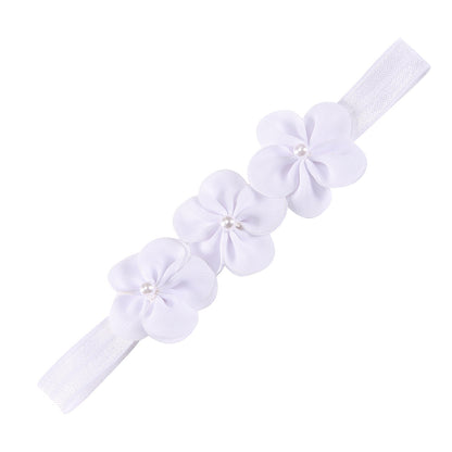 Kids Hair Band Handmade 3 Pearl Headband Head Accessory Elastic Hair Band