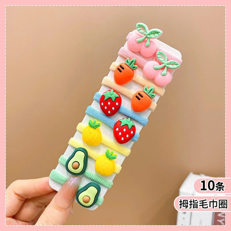 Kids Hair Tie Cute Hair Tie High Elasticity Gentle on Hair Elastic Band Towel Ring Hair Tie Kids