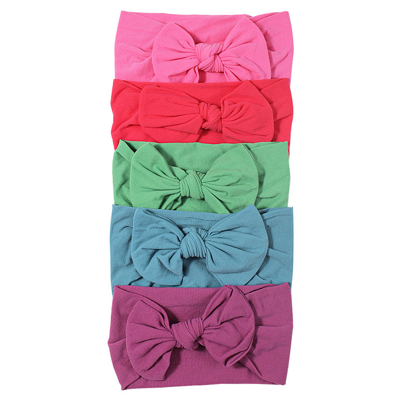 Handmade Kids Hair Band Nylon Baby Bow Invisible Headband