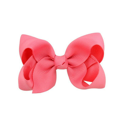 Kids Hair Clip Bow Head Accessory 4 Side Clip