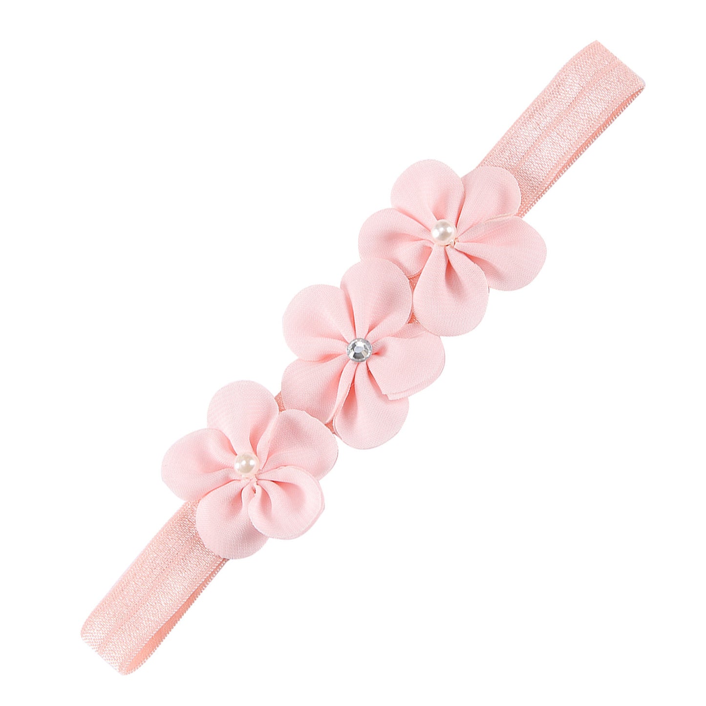 Kids Hair Band Handmade 3 Pearl Headband Head Accessory Elastic Hair Band