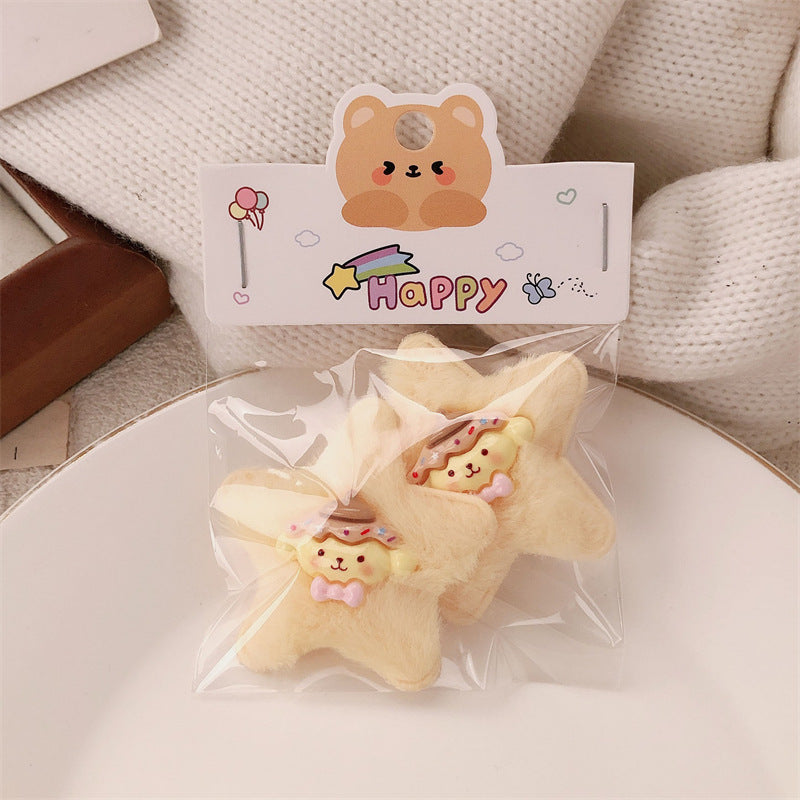 Cartoon Star Hair Clip Forehead Bangs Clip Cute Hairpin Kids Flyaway Hair