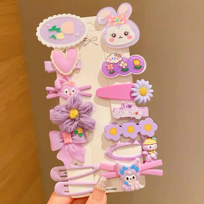 Kids Hair Clip Cartoon Hair Accessory Set Cute Hairpin Handmade Head Accessory