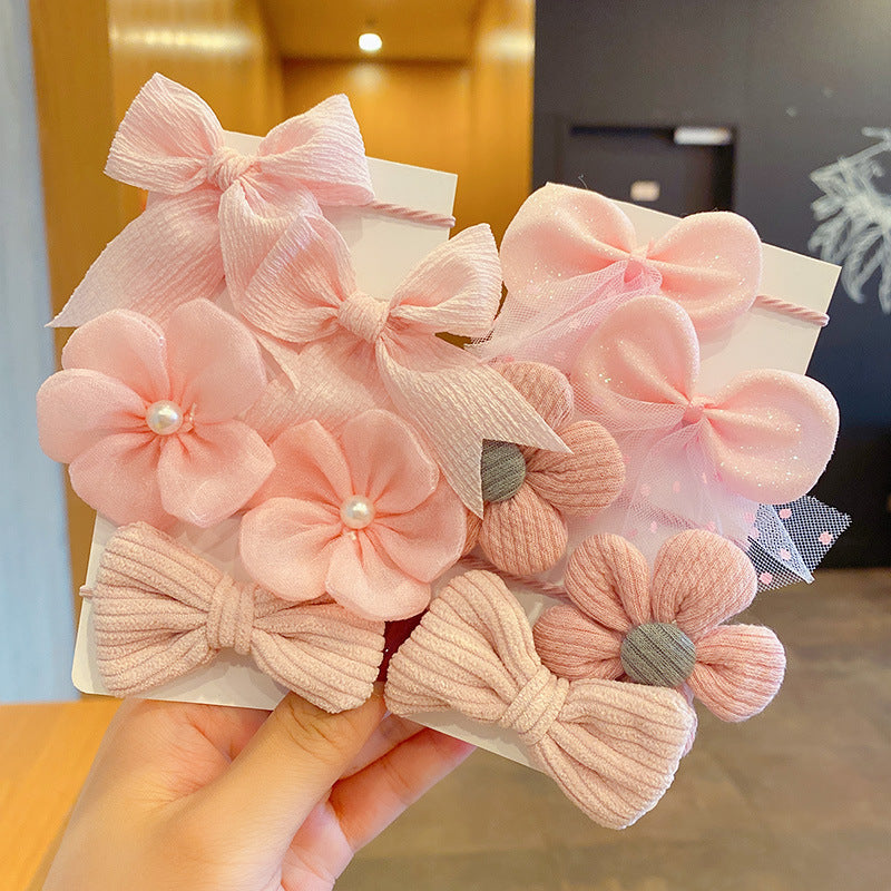 Kids Head Accessory Flower Hair Clip Cute Bow Set Gentle on Hair Girl Headband