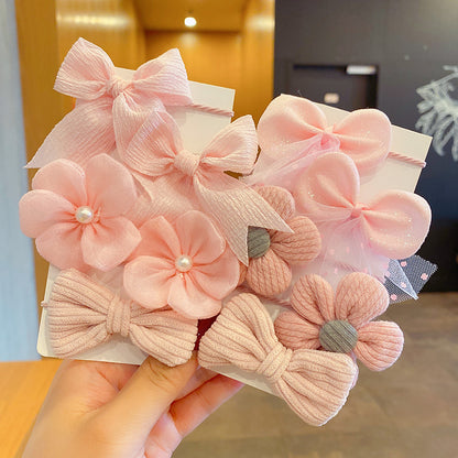 Kids Head Accessory Flower Hair Clip Cute Bow Set Gentle on Hair Girl Headband