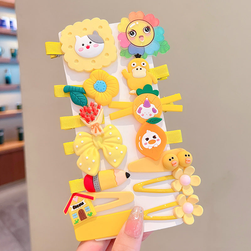 Kids Hair Clip Cartoon Hair Accessory Set Cute Hairpin Handmade Head Accessory