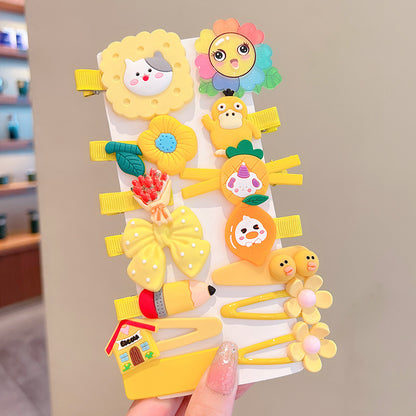 Kids Hair Clip Cartoon Hair Accessory Set Cute Hairpin Handmade Head Accessory