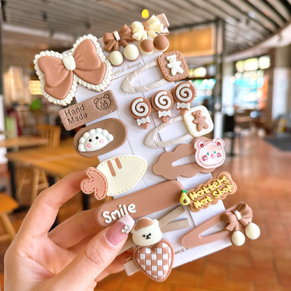 Kids Hair Clip Cartoon Hair Accessory Set Cute Hairpin Handmade Head Accessory