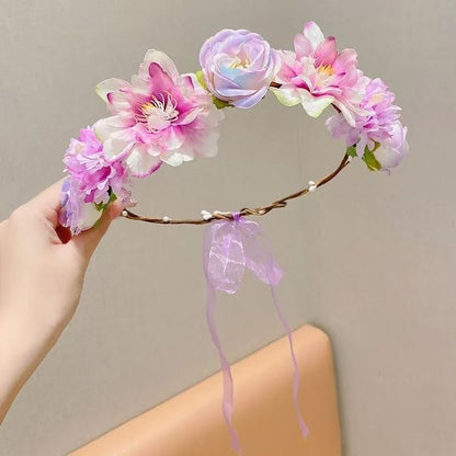 Kids Hair Accessory Girl Flower Pearl Head Accessory