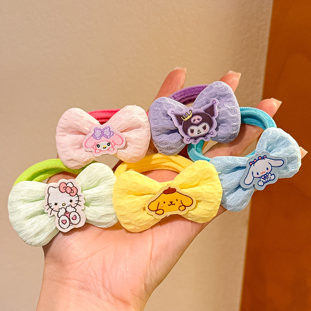 Cute Cartoon Kids Hair Tie Bow Headband Gentle on Hair Elastic Band Hair Accessory