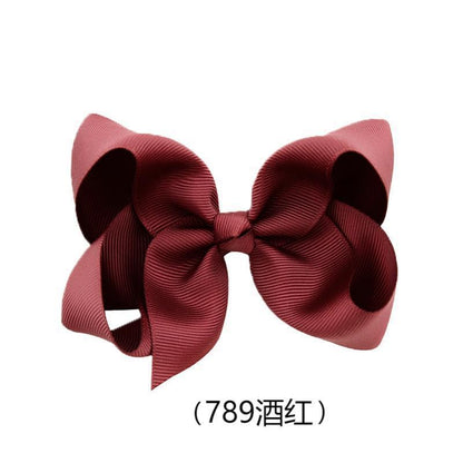 Kids Hair Clip Bow Head Accessory 4 Side Clip