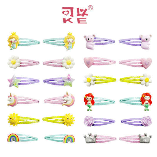 Kids Hair Accessory Cute Cartoon Flyaway Hair Clip Gentle on Hair BB Side Clip