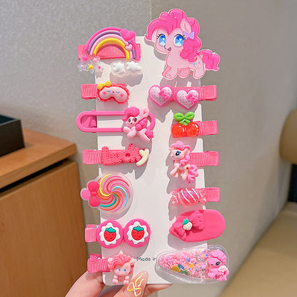 Kids Hair Clip Cartoon Hair Accessory Set Cute Hairpin Handmade Head Accessory