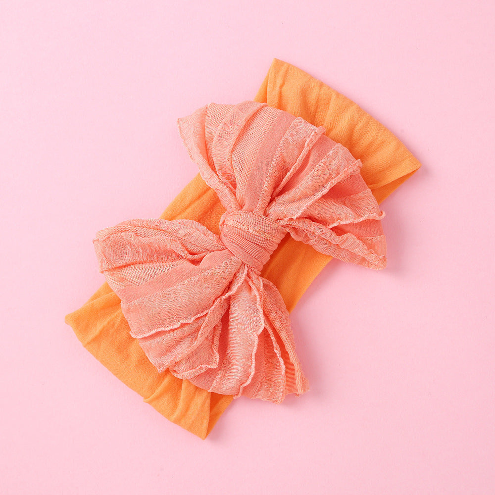 Kids Nylon Hair Band Bow Lace