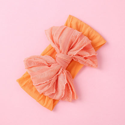Kids Nylon Hair Band Bow Lace