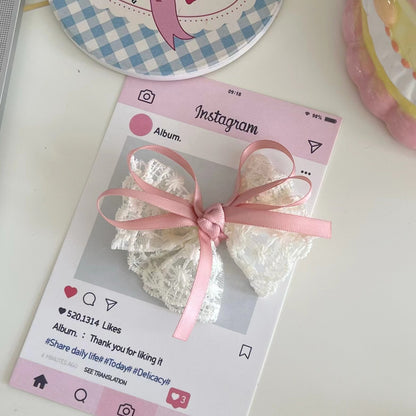 Lace Bow Kids Head Accessory Girl Hair Clip Handmade Head Accessory Hairpin