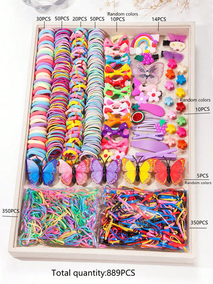 Kids Head Accessory Hair Clip Hairpin Set Hair Tie Girl Side Clip Hair Accessory Hair Tie