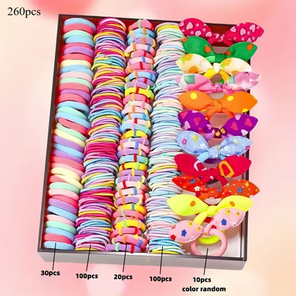 Kids Hair Clip Hair Tie Hair Clip Head Accessory Set Elastic Band Hair Accessory Set