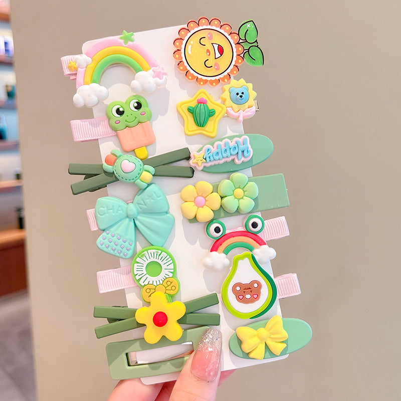 Kids Hair Clip 14 Cute Cartoon Hairpin Flower Head Accessory