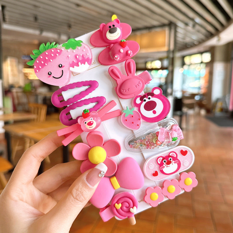 Kids Hair Clip Cartoon Hair Accessory Set Cute Hairpin Handmade Head Accessory