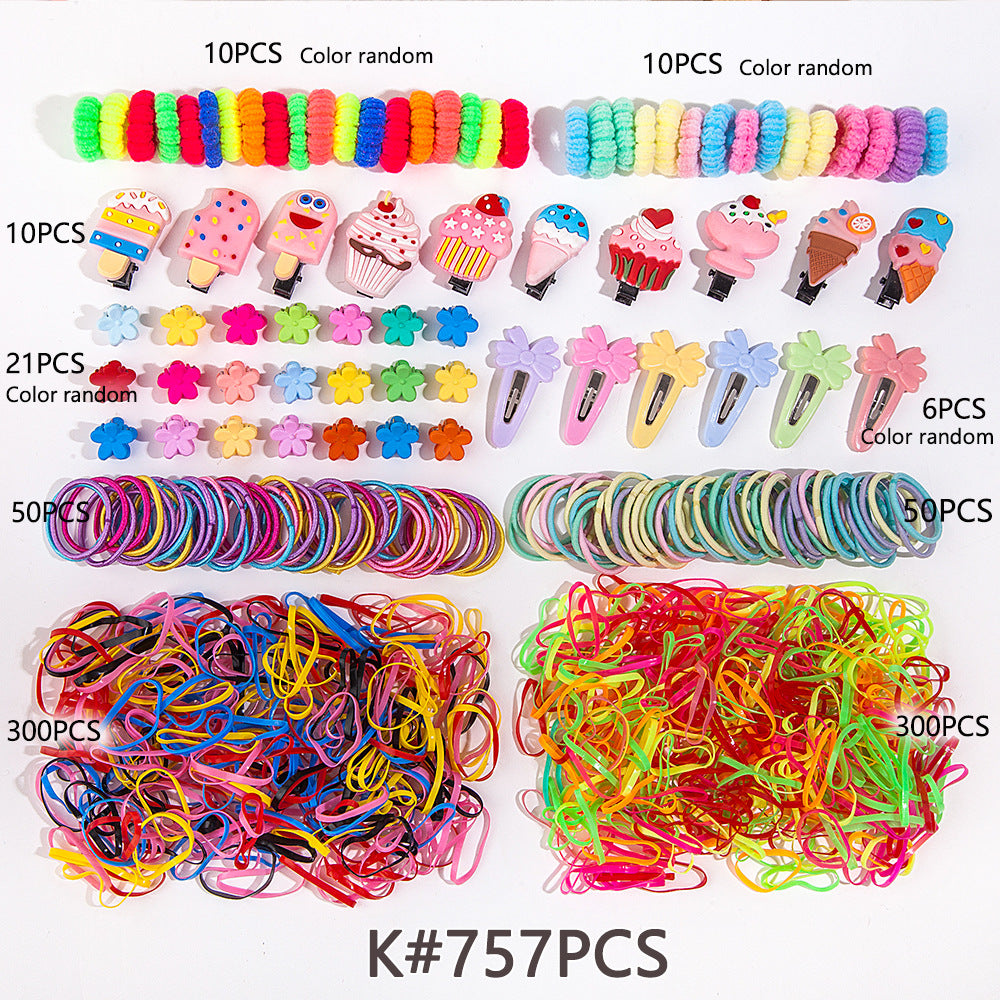 Kids Head Accessory Hair Clip Hairpin Set Hair Tie Girl Side Clip Hair Accessory Hair Tie