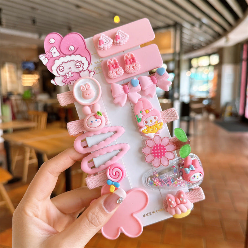 Hair Accessory 14 Cute Flower Hairpin Kids Hair Clip Cartoon Set