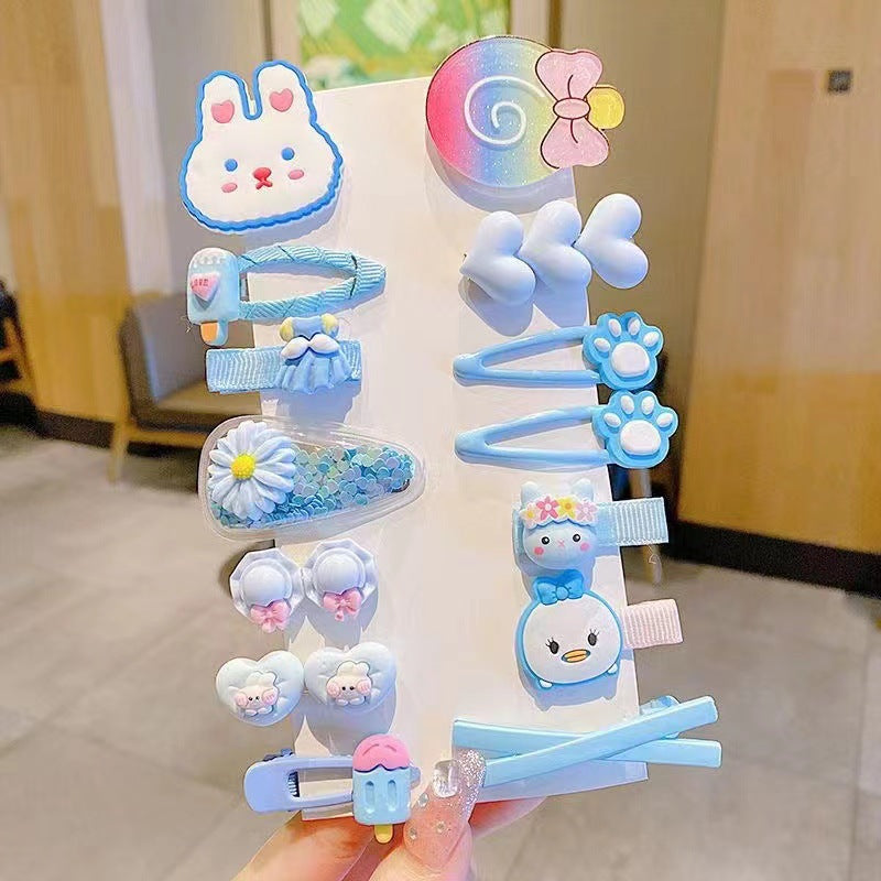 Kids Hair Clip Cartoon Hair Accessory Set Cute Hairpin Handmade Head Accessory