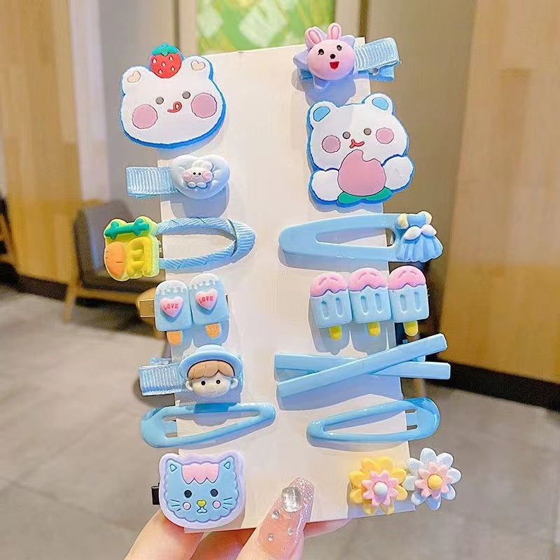 Kids Hair Clip Cartoon Hair Accessory Set Cute Hairpin Handmade Head Accessory
