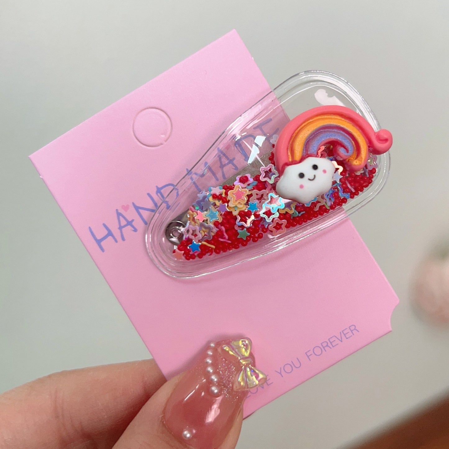 Colorful Transparent Kids Hair Clip Glitter Hairpin Cute Side Clip Girl Hair Accessory
