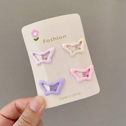 Cute Pink Star Hair Clip Kids Colorful Flyaway Hair Bangs Clip Head Accessory Forehead Side Heart BB Clip Hairpin