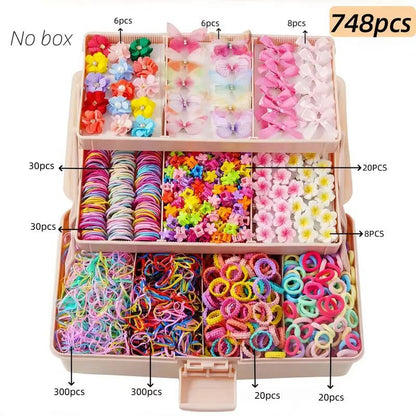 Kids Hair Clip Hair Tie Hair Clip Head Accessory Set Elastic Band Hair Accessory Set