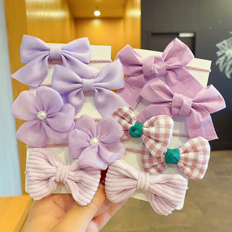 Kids Head Accessory Flower Hair Clip Cute Bow Set Gentle on Hair Girl Headband