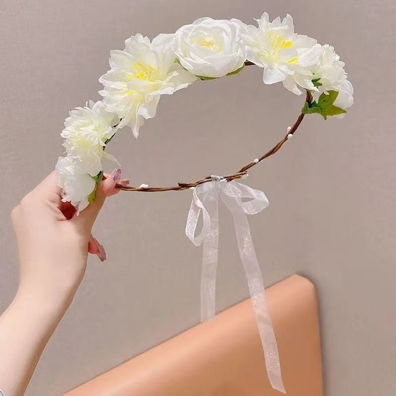 Kids Hair Accessory Girl Flower Pearl Head Accessory