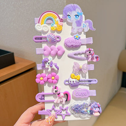 Kids Hair Clip Cartoon Hair Accessory Set Cute Hairpin Handmade Head Accessory