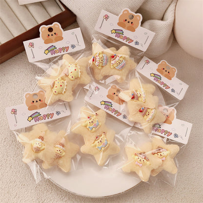 Cartoon Star Hair Clip Forehead Bangs Clip Cute Hairpin Kids Flyaway Hair