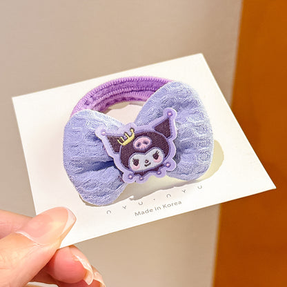 Cute Cartoon Kids Hair Tie Bow Headband Gentle on Hair Elastic Band Hair Accessory