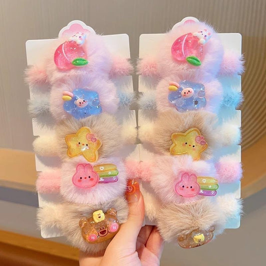 2024 Hair Tie Thick High Elasticity Gentle on Hair Kids Headband Cute Cartoon Hair Tie