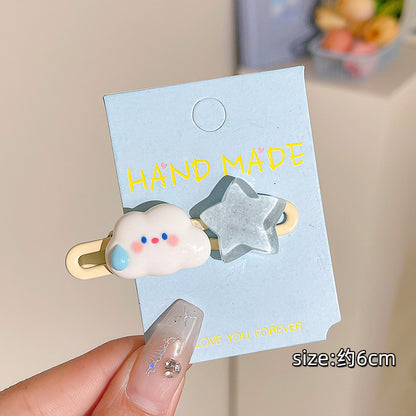 Bangs Clip Kids Flyaway Hair Head Accessory Cute Star