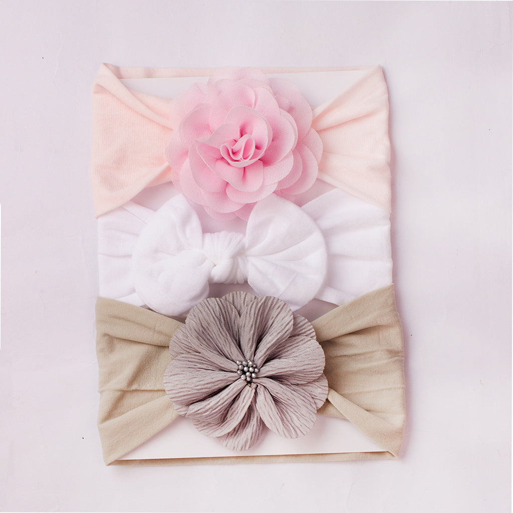 3pc Cute Baby Bow Flower Hair Band Kids