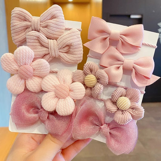 Kids Head Accessory Flower Hair Clip Cute Bow Set Gentle on Hair Girl Headband